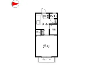 コーポドレミ作陽【2階】の間取り