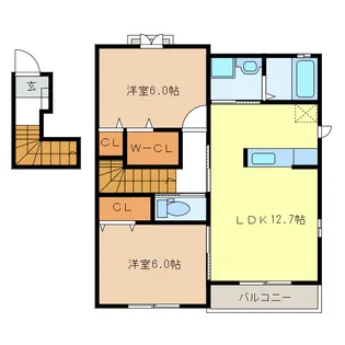 フランドール【2階】の間取り