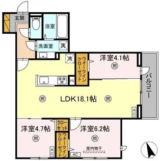 D-KISARIA WIII【2階】の間取り