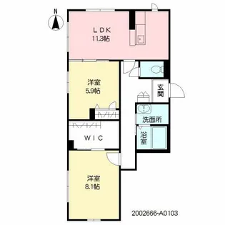 ベレオ新田【1階】の間取り