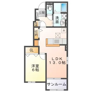 サニーハイツSEINAI III【1階】の間取り