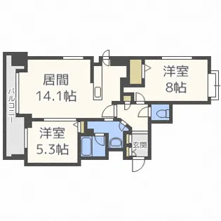 ラ・クラッセ札幌ステーションプレイス【6階】の間取り