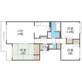 南郷パークマンション【4階】の間取り