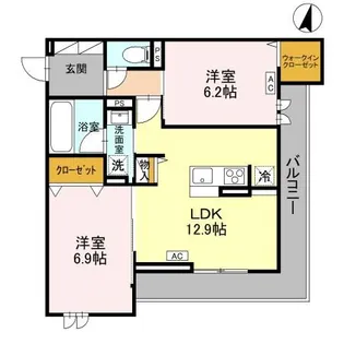 U-TORISIA簗瀬【3階】の間取り