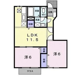 シャルマン・シャトレB【1階】の間取り