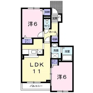 グレイスヴィラサンヨーD【1階】の間取り