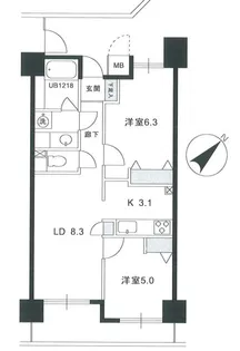 アーバンビュー中野【2階】の間取り