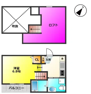 グランソレイユ竹下駅前【1階】の間取り