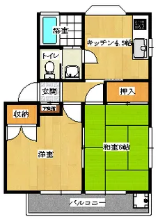 プレジュールナカジマ A棟101号室【1階】の間取り