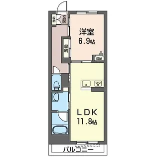 シャーメゾン カーラ ボヌール【1階】の間取り