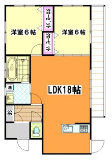 ゆずスカイタウン【1階】の間取り