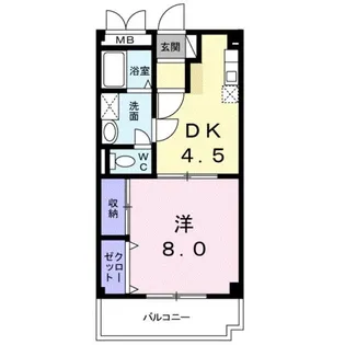 1DKの間取り画像