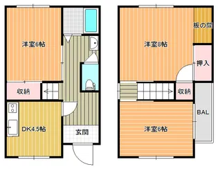 大阪府堺市中区福田【一戸建】の間取り