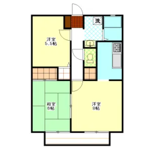 ハイツボヌールB【2階】の間取り
