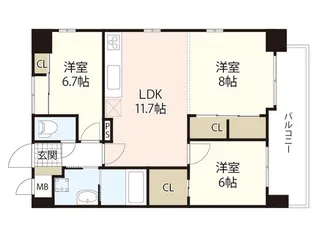 ノーブル千田公園【11階】の間取り