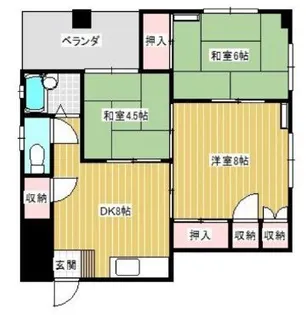 フロンティア麻里布【3階】の間取り