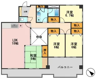 ケインアヴェニュー船堀【5階】の間取り