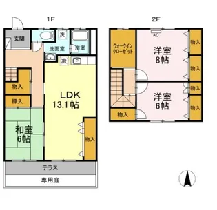 鳥取県米子市東山町【一戸建】の間取り