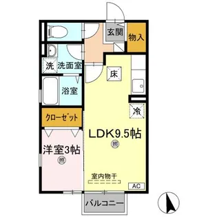 フォンターナ伏石 A棟【1階】の間取り