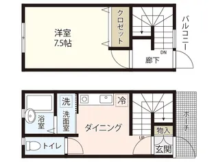 スパシーバ江波南【1階】の間取り