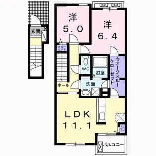 ユニゾンヒル【2階】の間取り