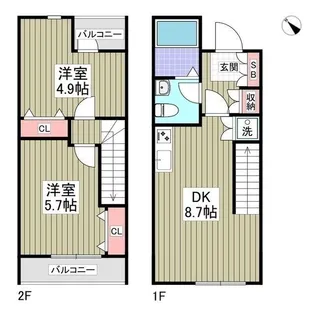 アンジュエールC【1階】の間取り