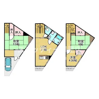 大阪府大阪市住之江区浜口西2【一戸建】の間取り
