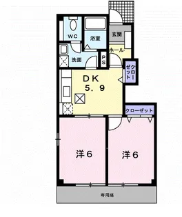 フレヴェール【1階】の間取り