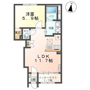福島県郡山市大槻町字針生向【アパート】の間取り