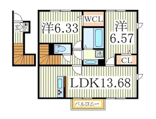オーク大島田A【2階】の間取り