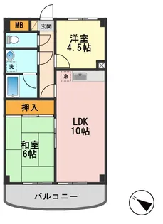 クオーレプロバンス篠崎(旧篠崎サングリーンビル)【6階】の間取り
