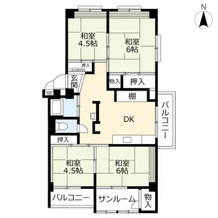 UR梅光園【3階】の間取り