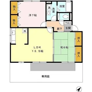 クレールプラザ立花 B棟【1階】の間取り