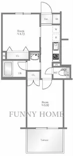 東京都目黒区中央町2【マンション】の間取り