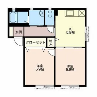 メゾンマリアージュB【1階】の間取り