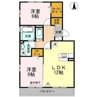 ルミエール手城 C棟【2階】の間取り