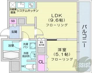 ラフィネタワー札幌南3条【2階】の間取り