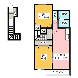 フラン・メゾン【2階】の間取り