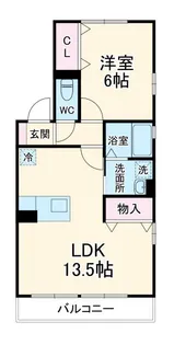 1LDKの間取り画像