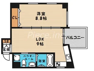 HERBE天神橋【3階】の間取り