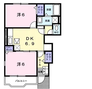 ハートダイアリーB【1階】の間取り