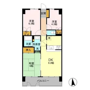 ハイラーク高崎【4階】の間取り