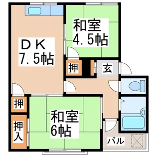 水上ハイツI【2階】の間取り