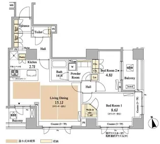 東京都渋谷区恵比寿西2【マンション】の間取り