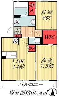 ベルデュールA棟【2階】の間取り