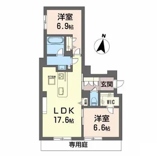 シャーメゾン春日【1階】の間取り