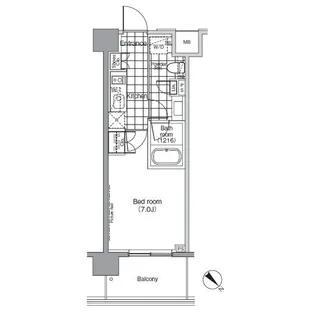 パークハビオ赤坂【9階】の間取り