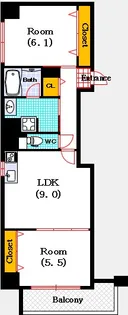 インテリジェンス御堂【8階】の間取り