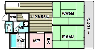 金剛グリーンハイツN棟【2階】の間取り