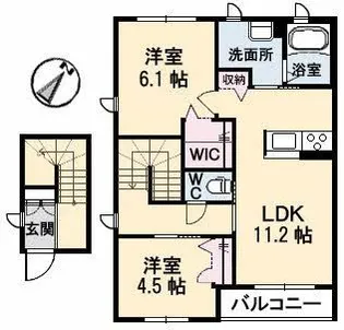 ソル・グレイス A棟【2階】の間取り